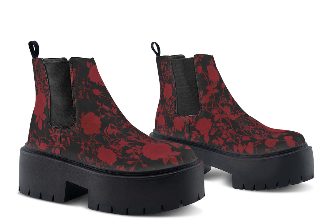 Blood Rose Romance Platform Chelsea Boots