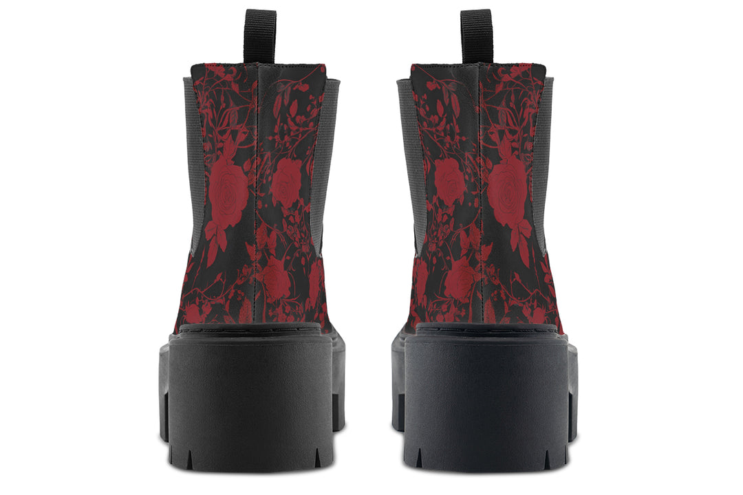 Blood Rose Romance Platform Chelsea Boots