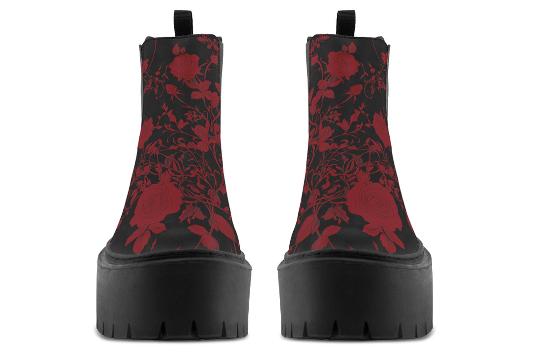 Blood Rose Romance Platform Chelsea Boots
