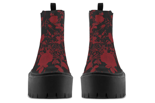 Blood Rose Romance Platform Chelsea Boots