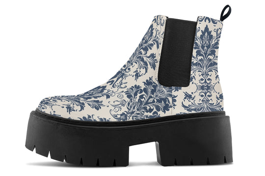 Blue Faded Regal Platform Chelsea Boots