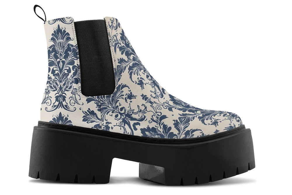 Blue Faded Regal Platform Chelsea Boots