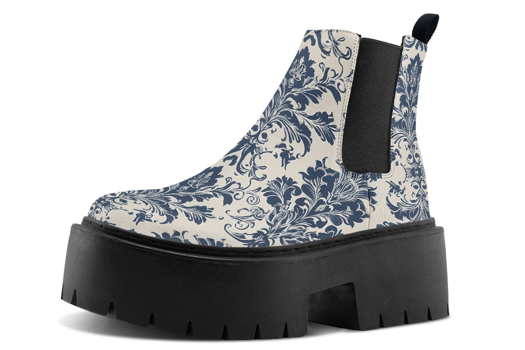Blue Faded Regal Platform Chelsea Boots