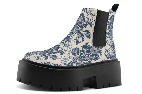 Blue Faded Regal Platform Chelsea Boots