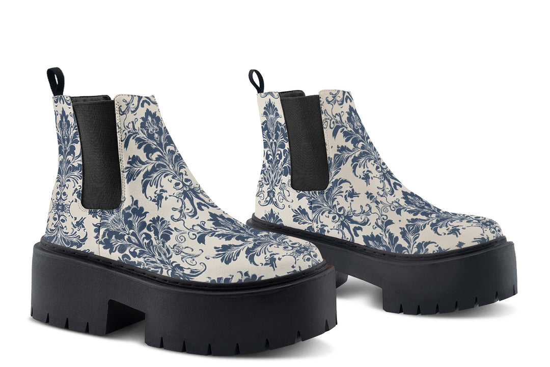 Blue Faded Regal Platform Chelsea Boots