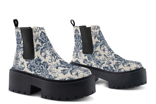 Blue Faded Regal Platform Chelsea Boots