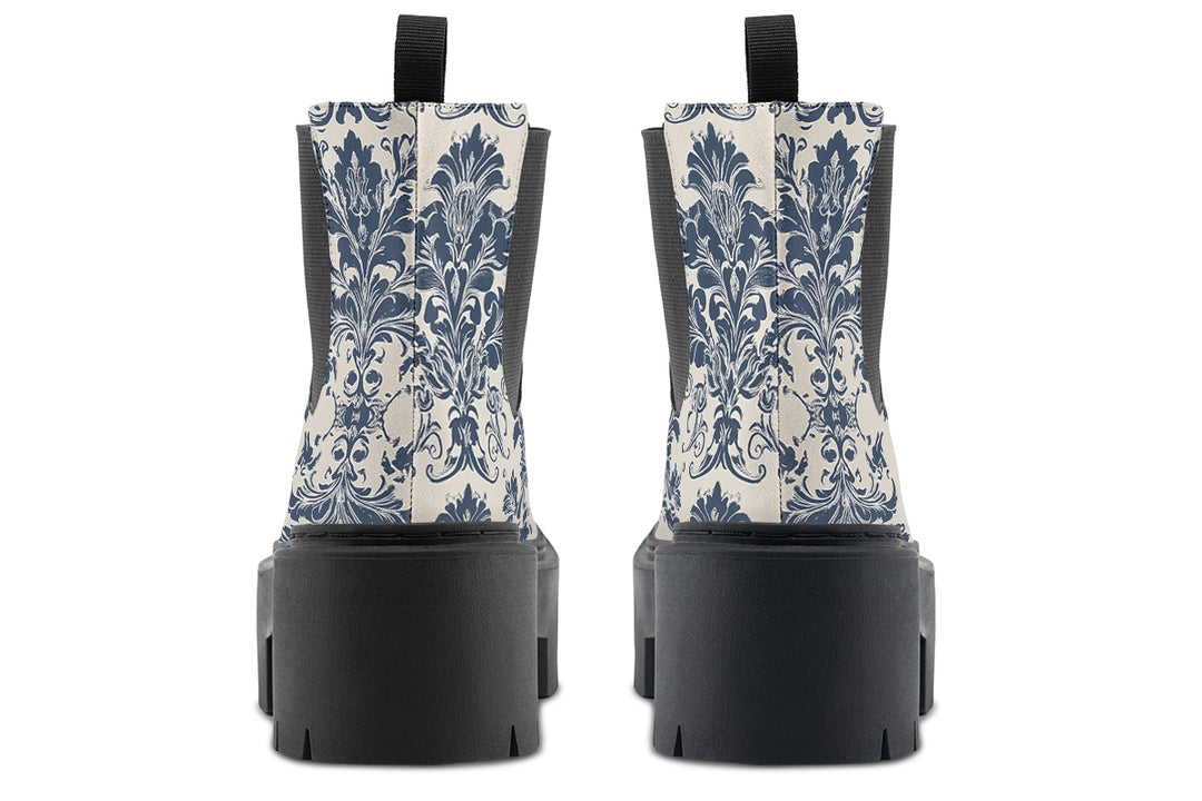 Blue Faded Regal Platform Chelsea Boots