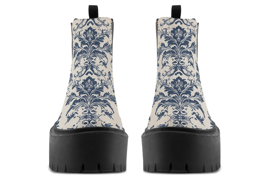 Blue Faded Regal Platform Chelsea Boots