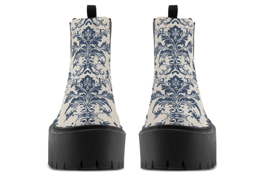 Blue Faded Regal Platform Chelsea Boots