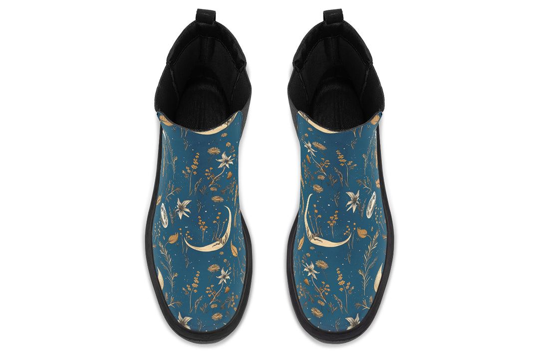 Blue Moonlit Botanica Platform Chelsea Boots