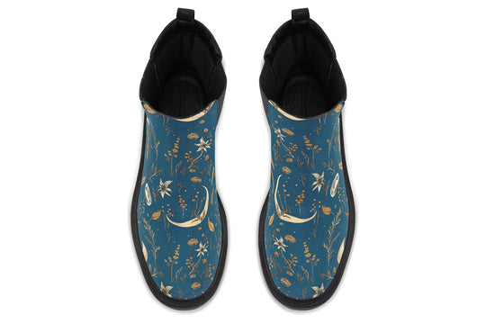 Blue Moonlit Botanica Platform Chelsea Boots