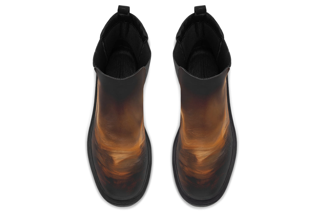Burnt Ochre Platform Chelsea Boots