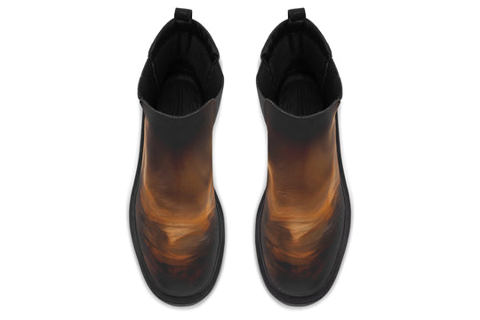 Burnt Ochre Platform Chelsea Boots