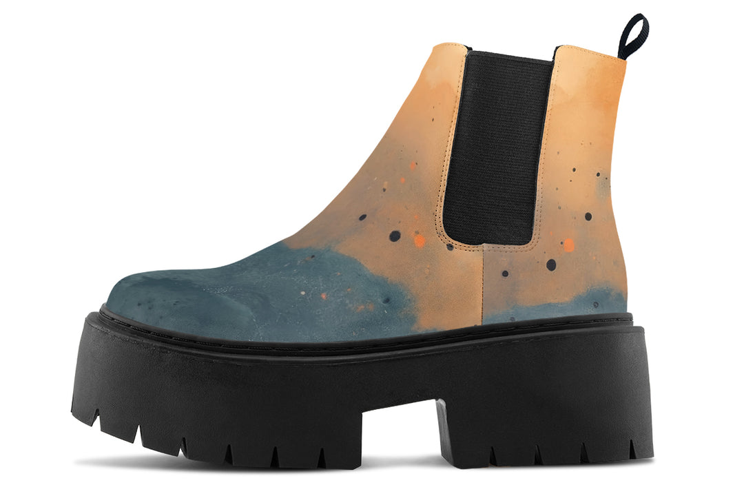 Charred Steel Platform Chelsea Boots