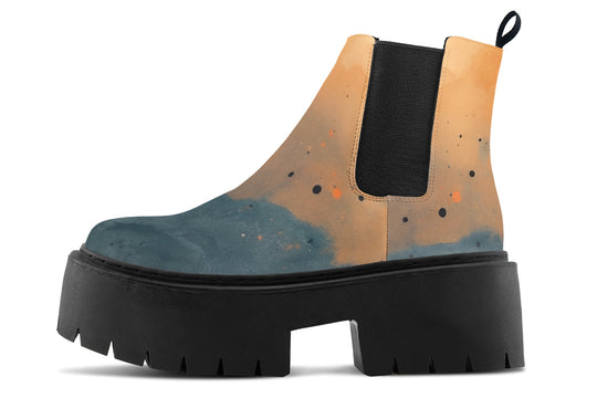 Charred Steel Platform Chelsea Boots
