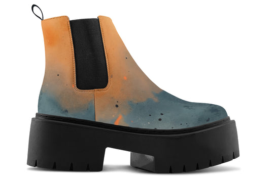 Charred Steel Platform Chelsea Boots