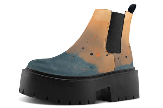 Charred Steel Platform Chelsea Boots