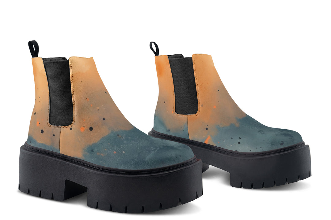 Charred Steel Platform Chelsea Boots