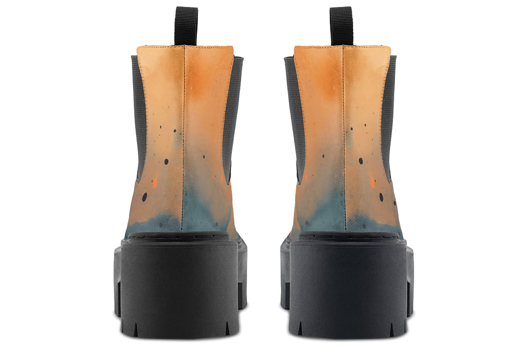 Charred Steel Platform Chelsea Boots