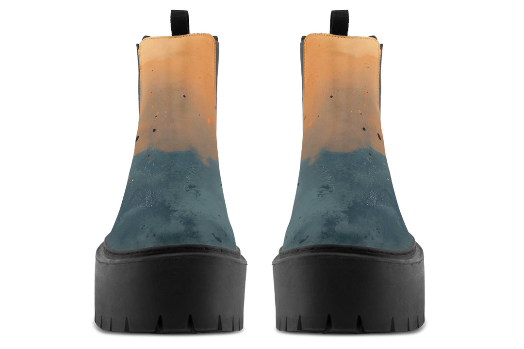 Charred Steel Platform Chelsea Boots