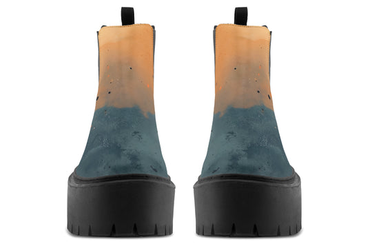 Charred Steel Platform Chelsea Boots