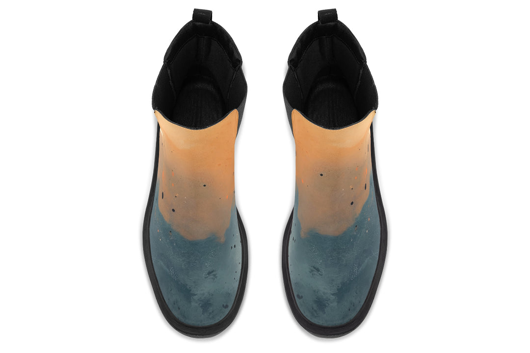Charred Steel Platform Chelsea Boots