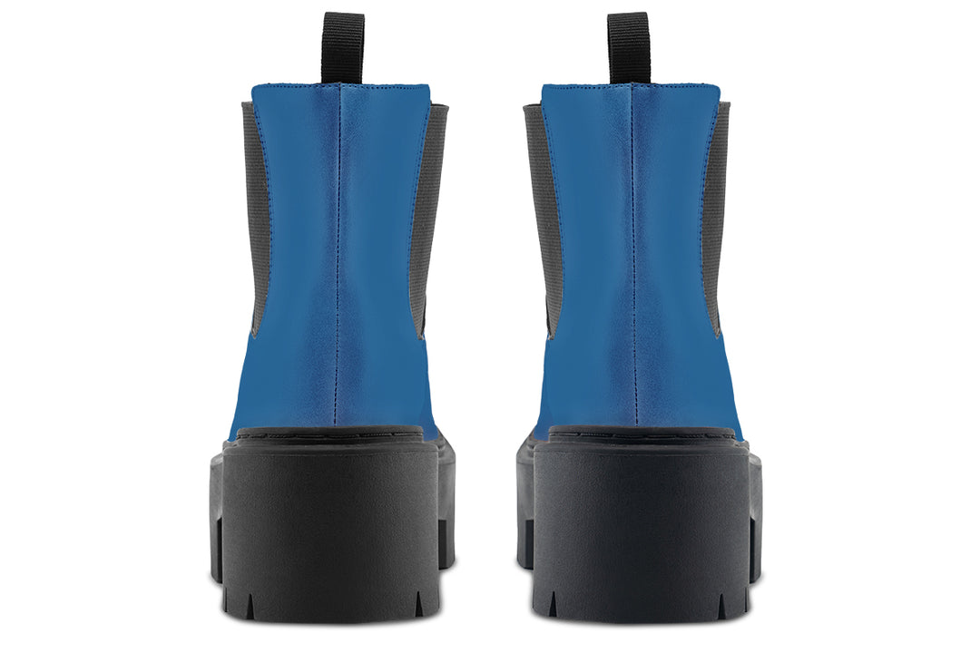 Cobalt Blue Platform Chelsea Boots