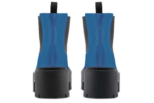 Cobalt Blue Platform Chelsea Boots