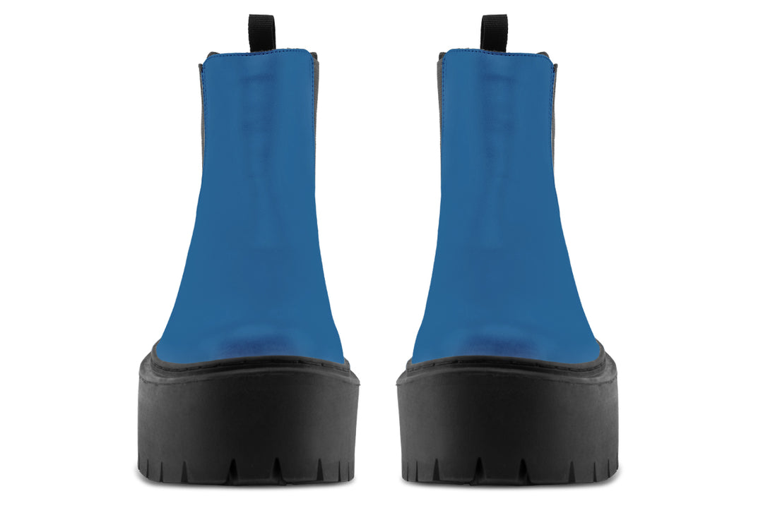 Cobalt Blue Platform Chelsea Boots