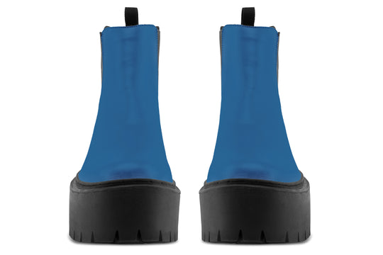Cobalt Blue Platform Chelsea Boots