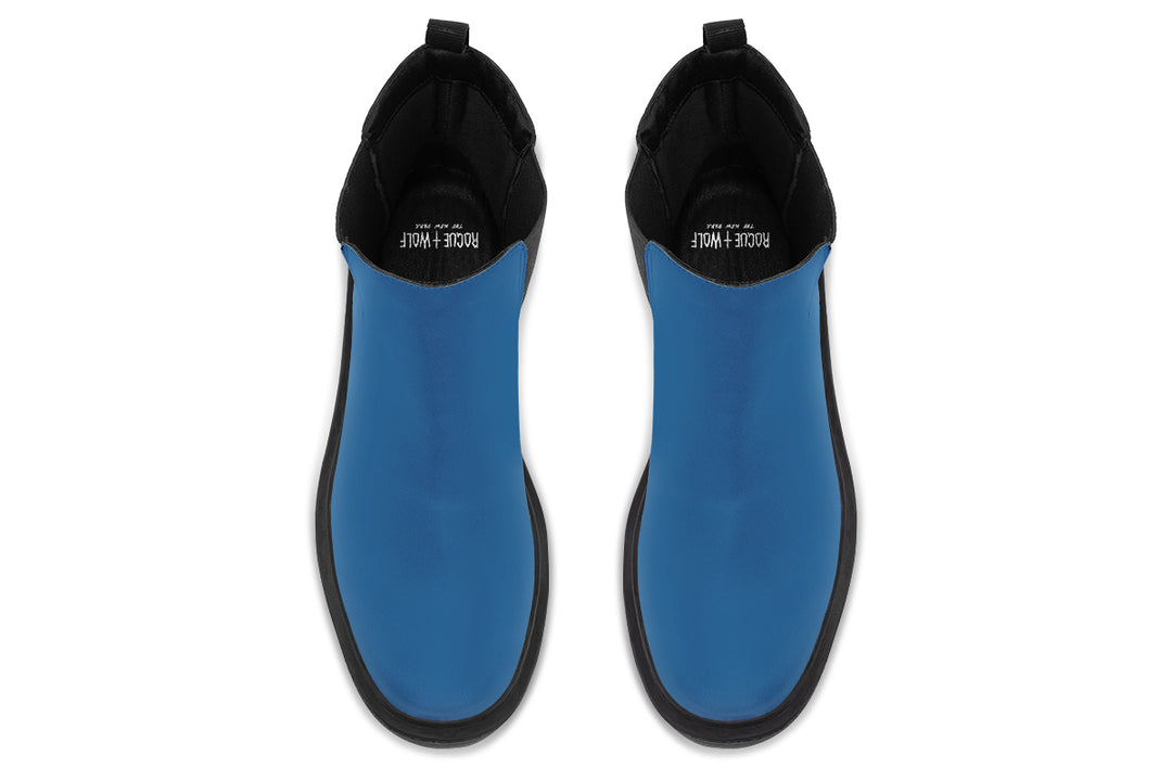 Cobalt Blue Platform Chelsea Boots