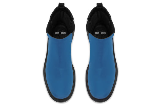 Cobalt Blue Platform Chelsea Boots