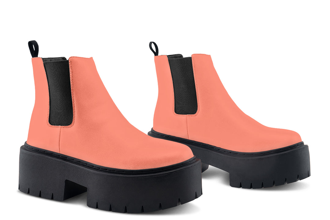 Coral Blush Platform Chelsea Boots