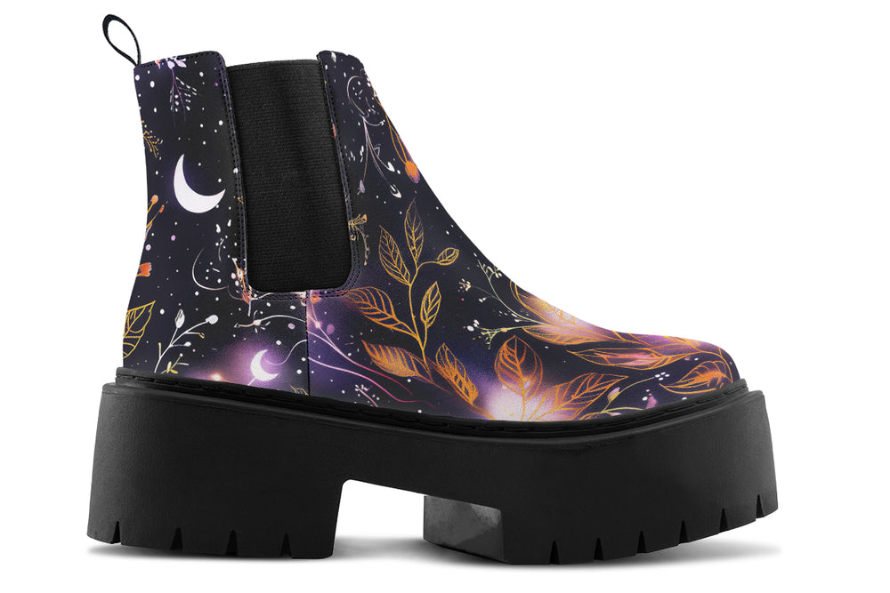 Cosmic Petals Platform Chelsea Boots