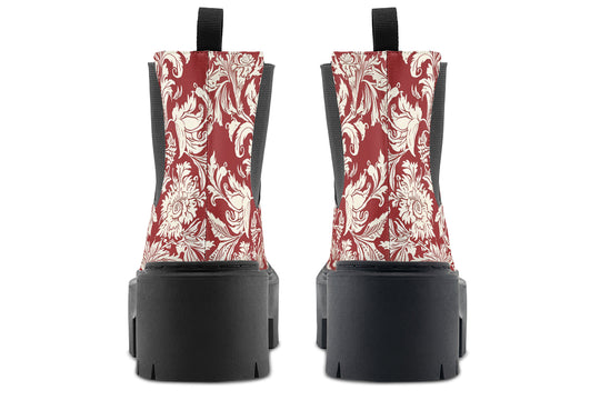 Crimson Old Glory Platform Chelsea Boots