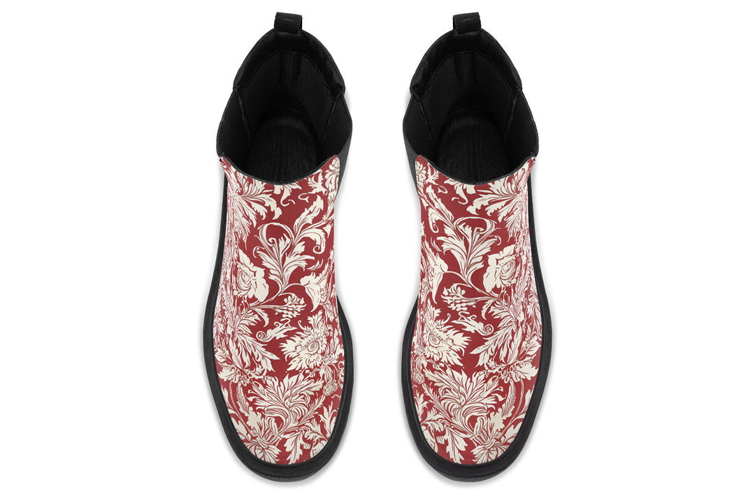 Crimson Old Glory Platform Chelsea Boots