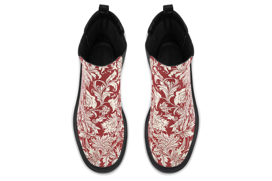 Crimson Old Glory Platform Chelsea Boots