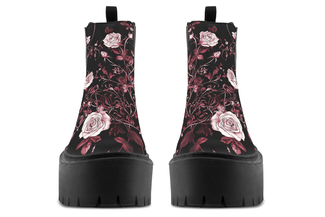 Crimson Rose Romance Platform Chelsea Boots