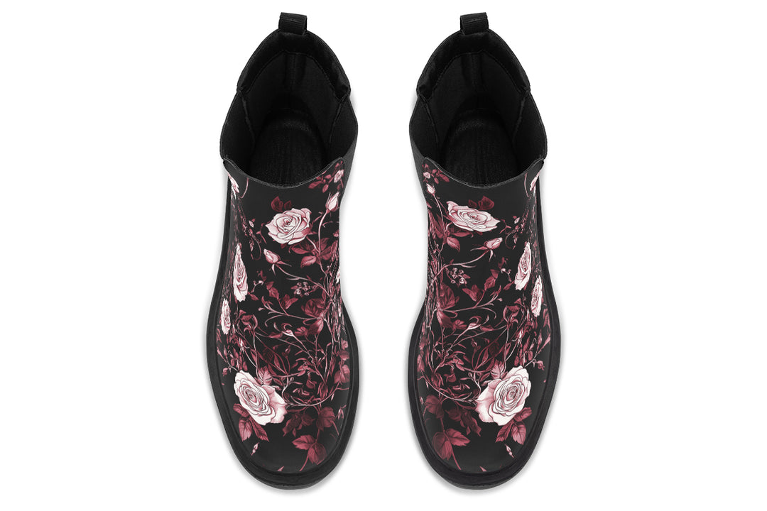 Crimson Rose Romance Platform Chelsea Boots