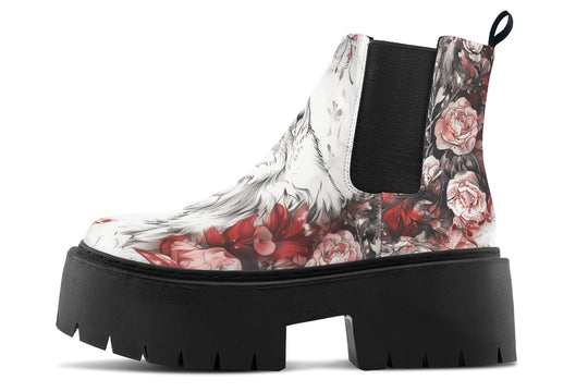 Crimson Wolf Platform Chelsea Boots
