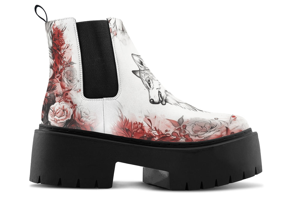 Crimson Wolf Platform Chelsea Boots