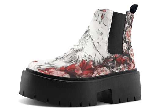Crimson Wolf Platform Chelsea Boots