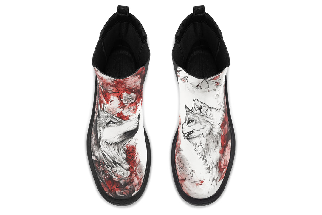 Crimson Wolf Platform Chelsea Boots