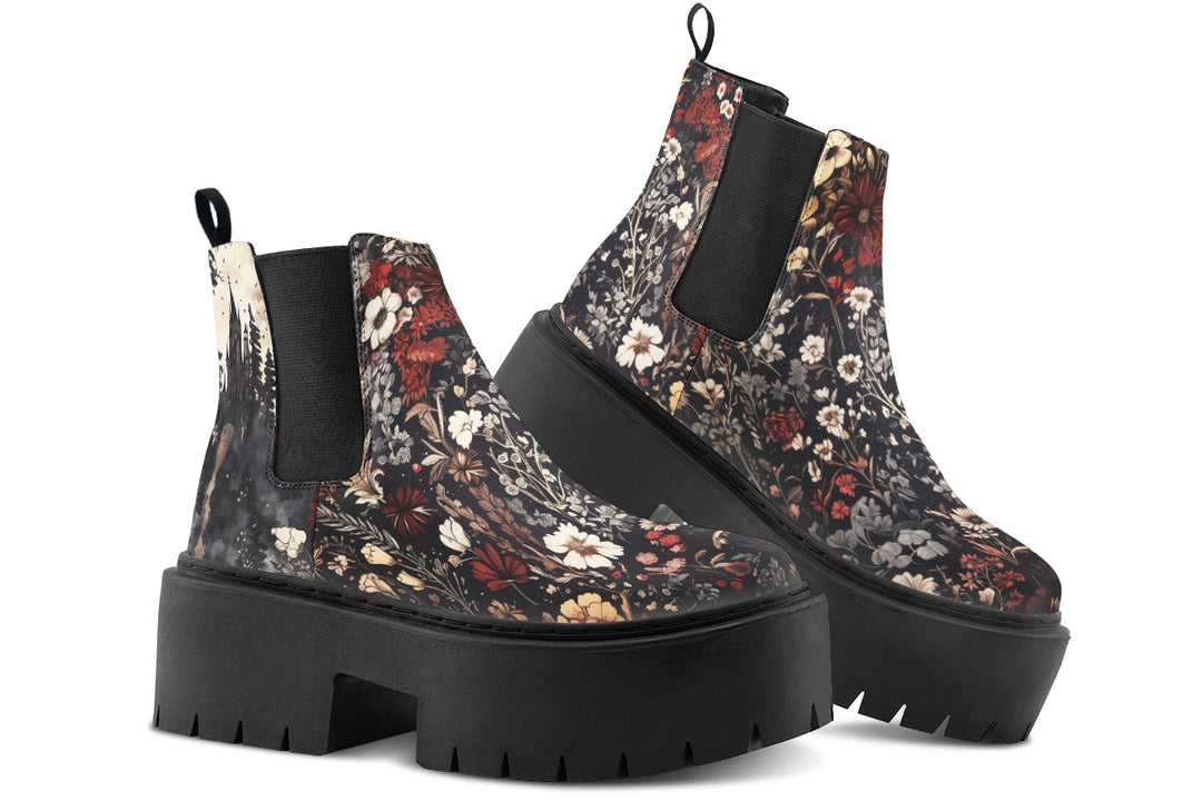 Dark Fairytale Platform Chelsea Boots