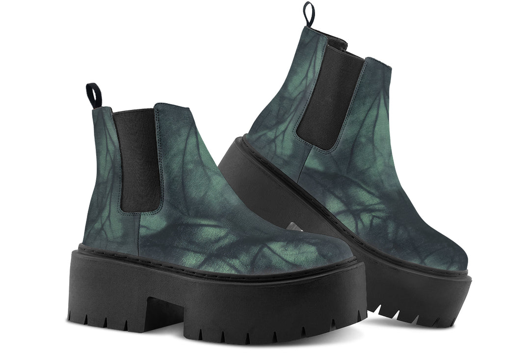 Emerald Fog Platform Chelsea Boots