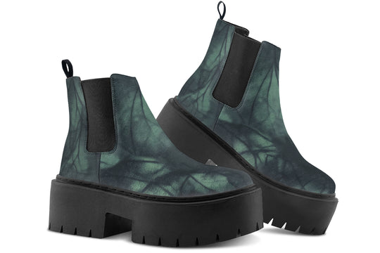 Emerald Fog Platform Chelsea Boots