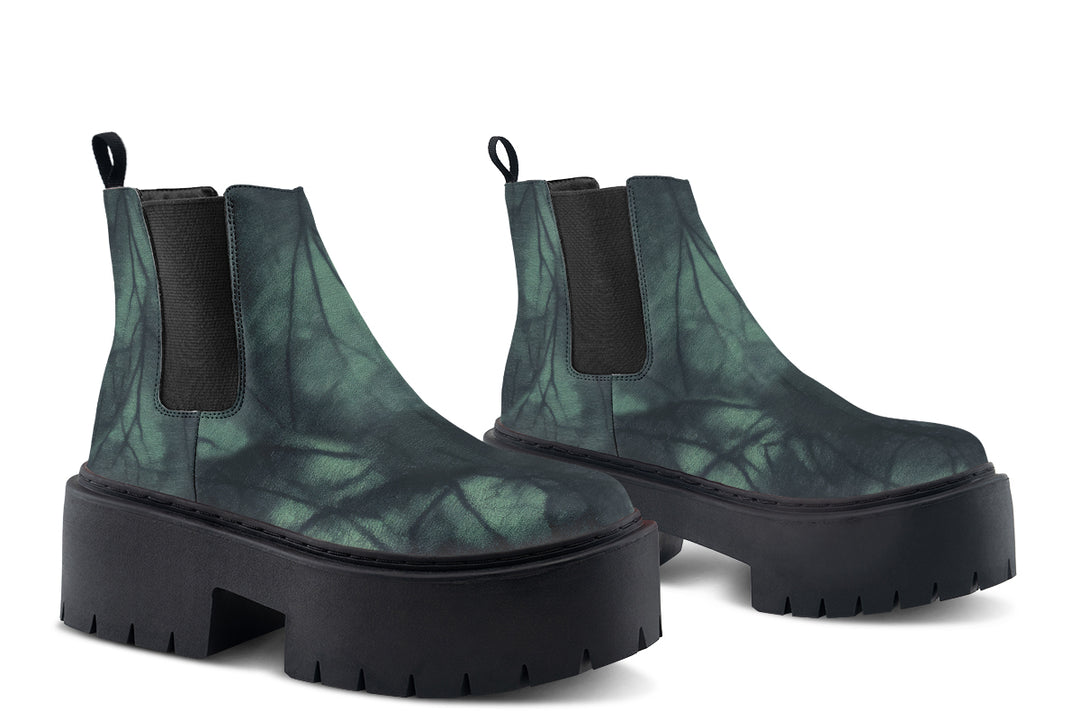 Emerald Fog Platform Chelsea Boots