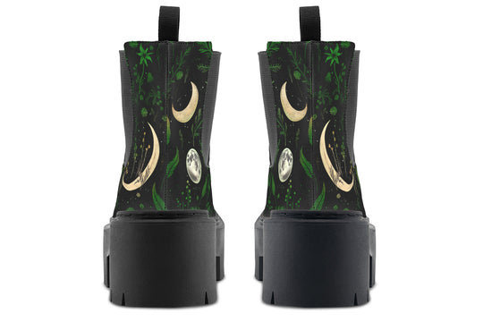 Emerald Moonlit Botanica Platform Chelsea Boots
