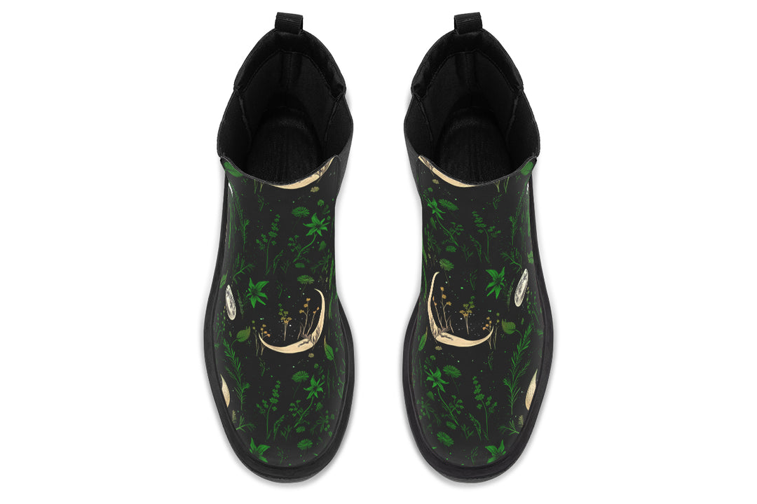 Emerald Moonlit Botanica Platform Chelsea Boots