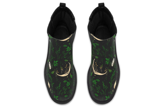Emerald Moonlit Botanica Platform Chelsea Boots